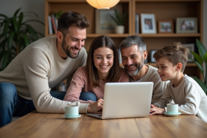 Famille multigenerations autour d'une table discutant en famille