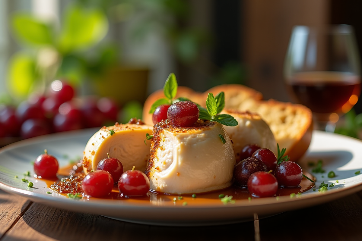Foie gras avec brioche et figues sur table rustique