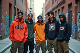 Groupe de jeunes en streetwear dans la ville