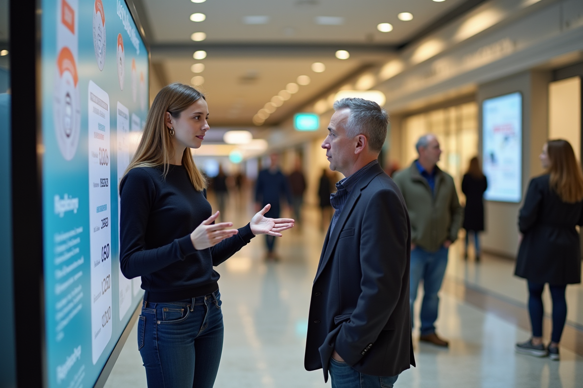 Jeune femme expliquant le budget à un groupe lors d